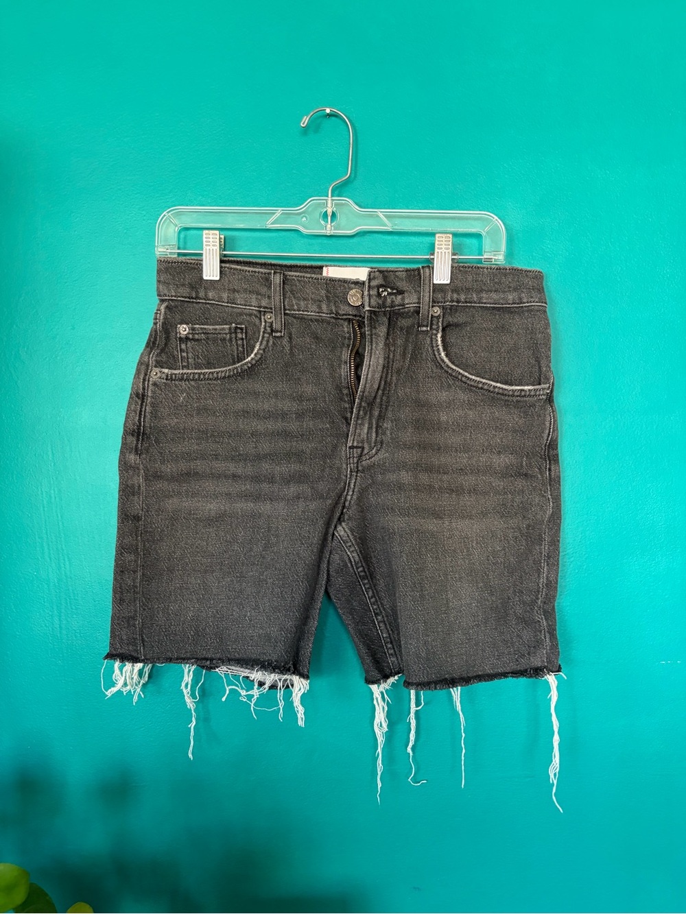BDG Black Washed Cutoff Denim Shorts
